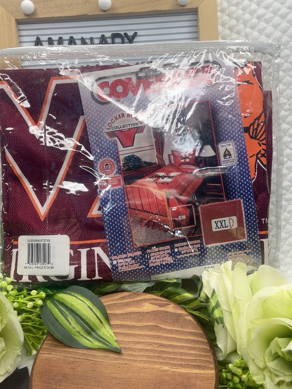 Vintage Virginia Tech Hokies Pillow Sham Standard 31x25 Locker Room New Sealed